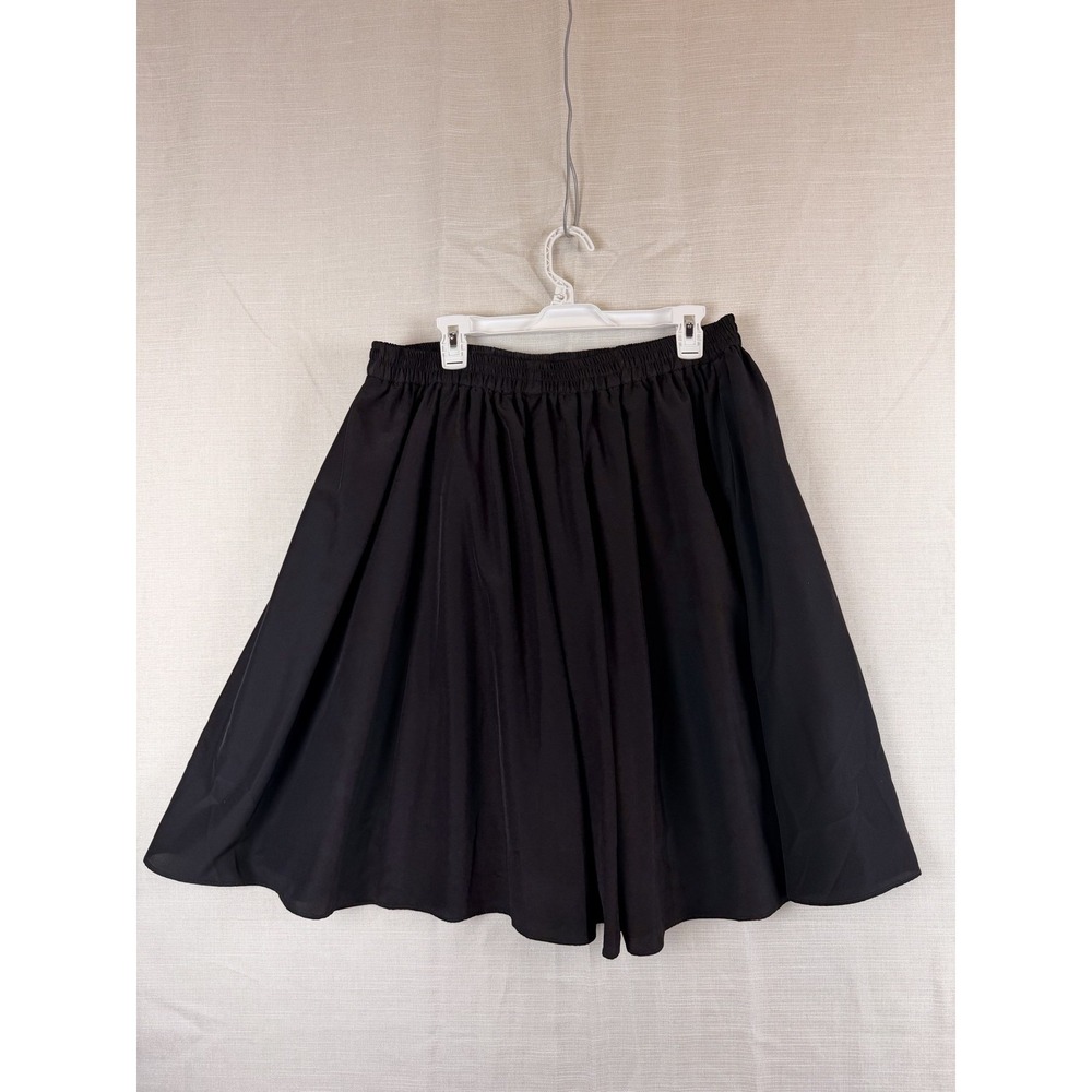 City Streets Skirt Juniors Medium Black Chiffon A-Line Lace Lined Elastic Waist